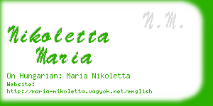 nikoletta maria business card